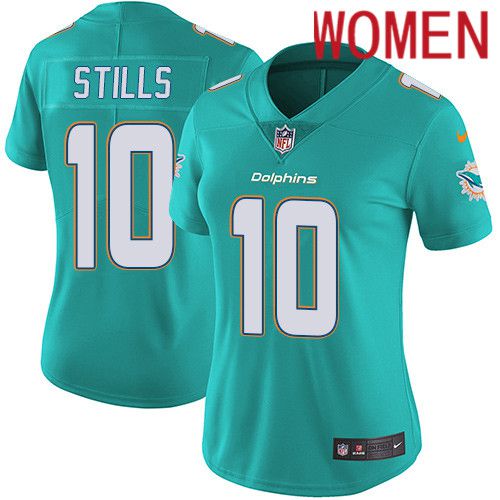 Women Miami Dolphins 10 Kenny Stills Nike Green Vapor Limited NFL Jersey